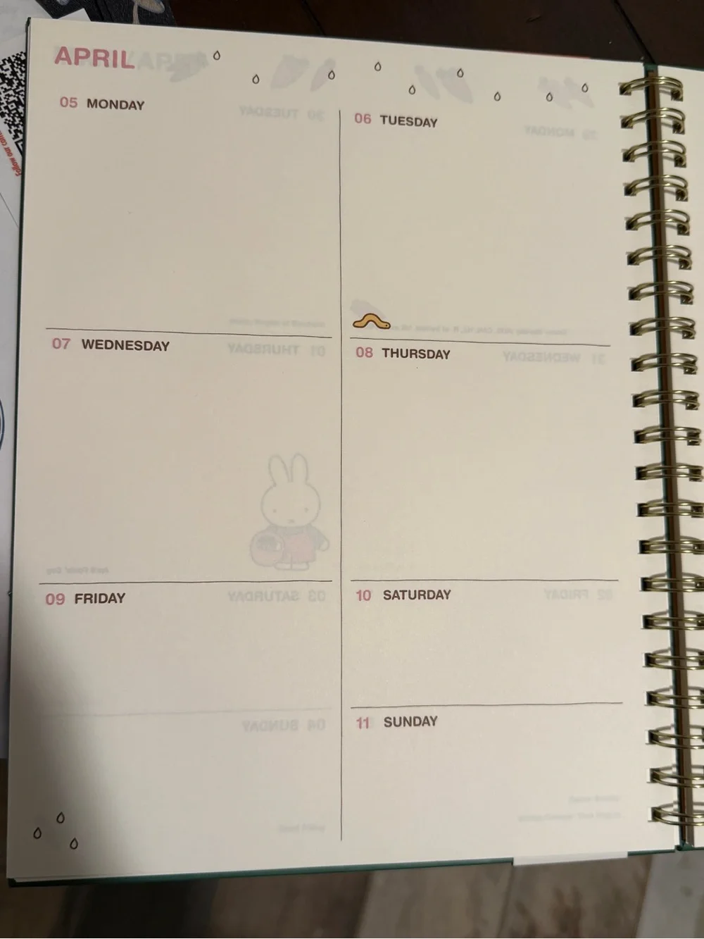 miffy Green Floral 17-month Weekly Spiral Planner: Aug 2026 - Dec 2027 NWT